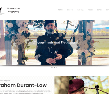 Durant-Law Bagpiping Website Migration and Redesign