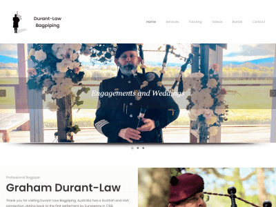 Durant-Law Bagpiping Website Migration and Redesign