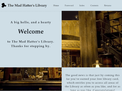 The Mad Hatter's Library Blog Website Design and Build