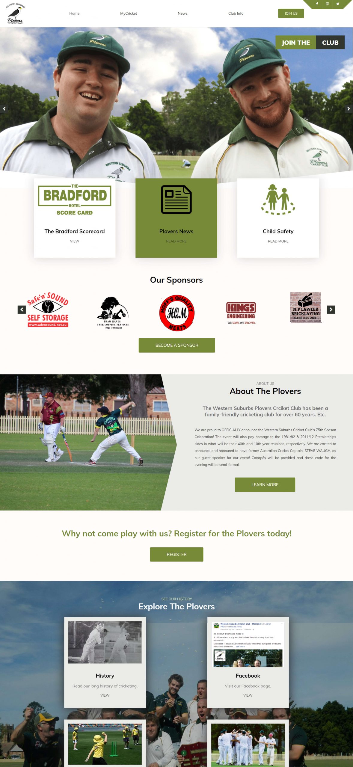 The result of the website migration of the Plovers Cricket Club Website