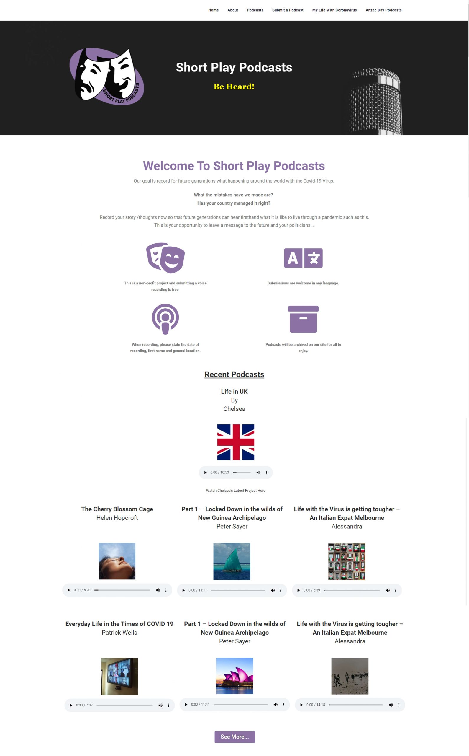 WordPress Web Design for Short Play Podcasts