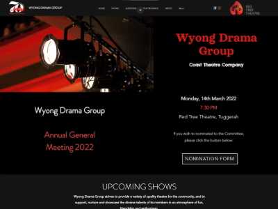 Wyong Drama Group Website Maintenance, SEO and Redesign